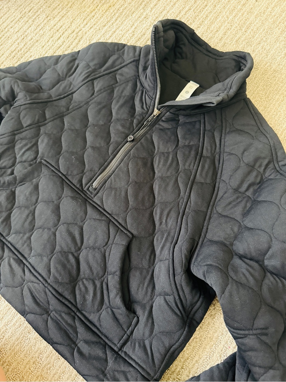 lululemon athletica Quilted Black Half-Zip Pullover